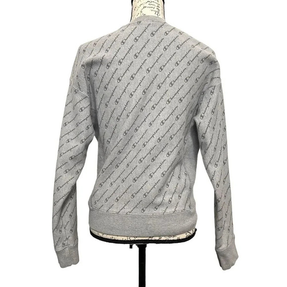 Vintage Champion Reverse Weave Logo Allover Y2K Sweater retro Size Medium - Picture 2 of 9